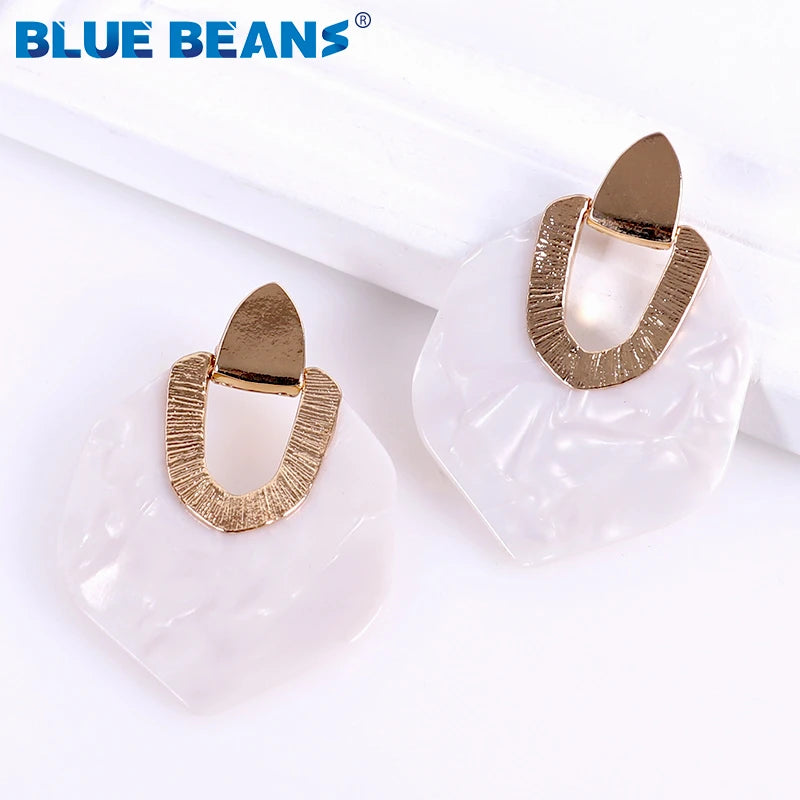 Earrings for Women 2019 New Bohemian Acrylic Colorful Resin Minimalist Earring Dangle Unique Design Statement  Wedding Jewelry