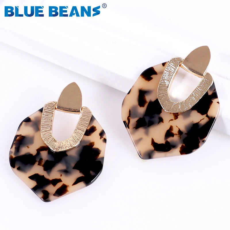 Earrings for Women 2019 New Bohemian Acrylic Colorful Resin Minimalist Earring Dangle Unique Design Statement  Wedding Jewelry