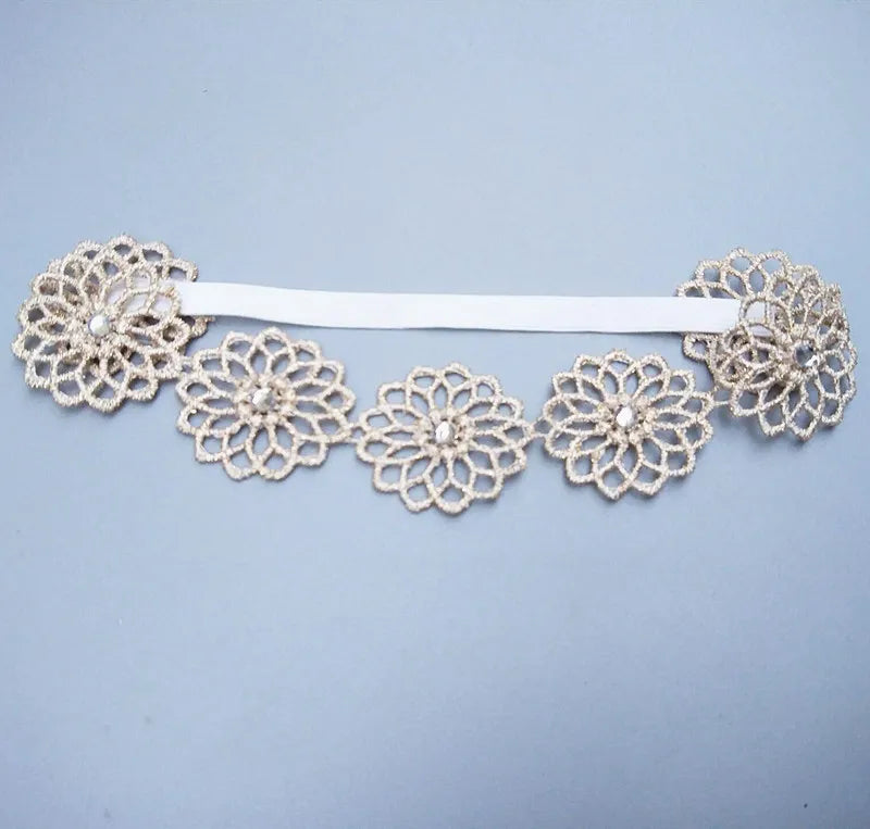 Princess Crown Flower Decor Elastic Hair Bands for Newborns Children Accessories Baby Girls Headbands Birthday Party Photo Props