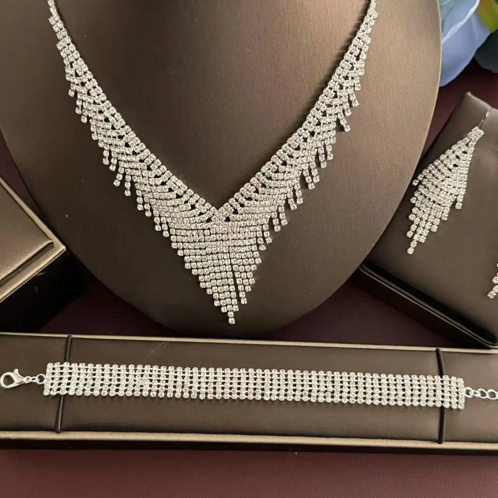 Brilliant Jewelry Five Piece Set - Eternal Jewelry Set for Engagement, Wedding, and Party