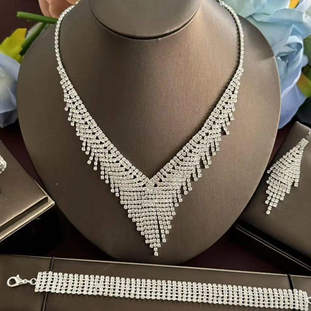 Brilliant Jewelry Five Piece Set - Eternal Jewelry Set for Engagement, Wedding, and Party