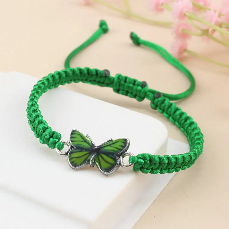 Handmade Butterfly Bracelet for Women Girls Gift Rope Braided Adjustable Size Charm Bracelet Female Jewelry Pulsera Mujer