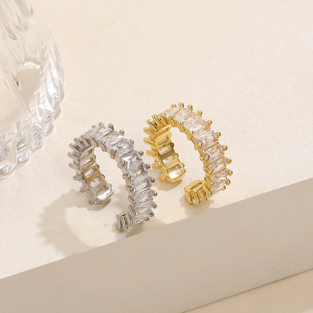 BenS 3 styles opening rings for women Brass cubic zirconia rectangle adjustable girls rings Fashion party Jewelry wholesale R11