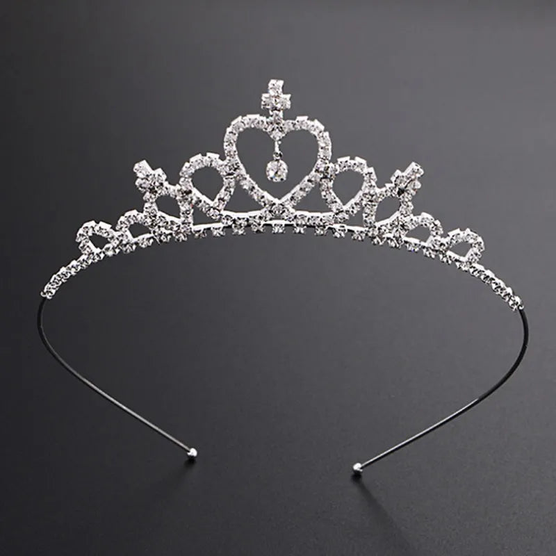 Girls Headwear Romantic Princess Crown for Girls Children Accessories Rhinestone Tiara Kids Birthday Wedding Party Jewelry Gifts