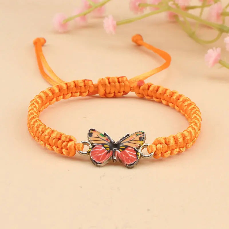 Handmade Butterfly Bracelet for Women Girls Gift Rope Braided Adjustable Size Charm Bracelet Female Jewelry Pulsera Mujer