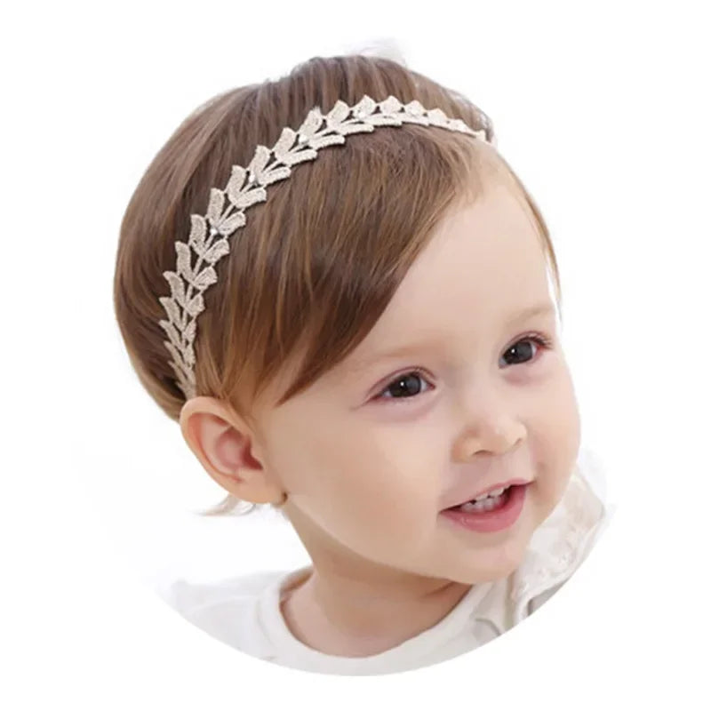 Princess Crown Flower Decor Elastic Hair Bands for Newborns Children Accessories Baby Girls Headbands Birthday Party Photo Props