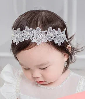 Princess Crown Flower Decor Elastic Hair Bands for Newborns Children Accessories Baby Girls Headbands Birthday Party Photo Props