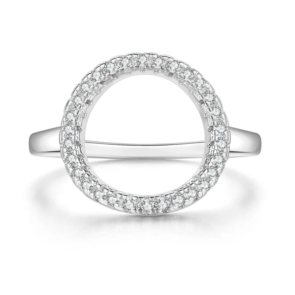 Rings For Women Summer Circle Personality Sweet Gift Rose White Gold Color All Size Fashion Jewelry R843 R844