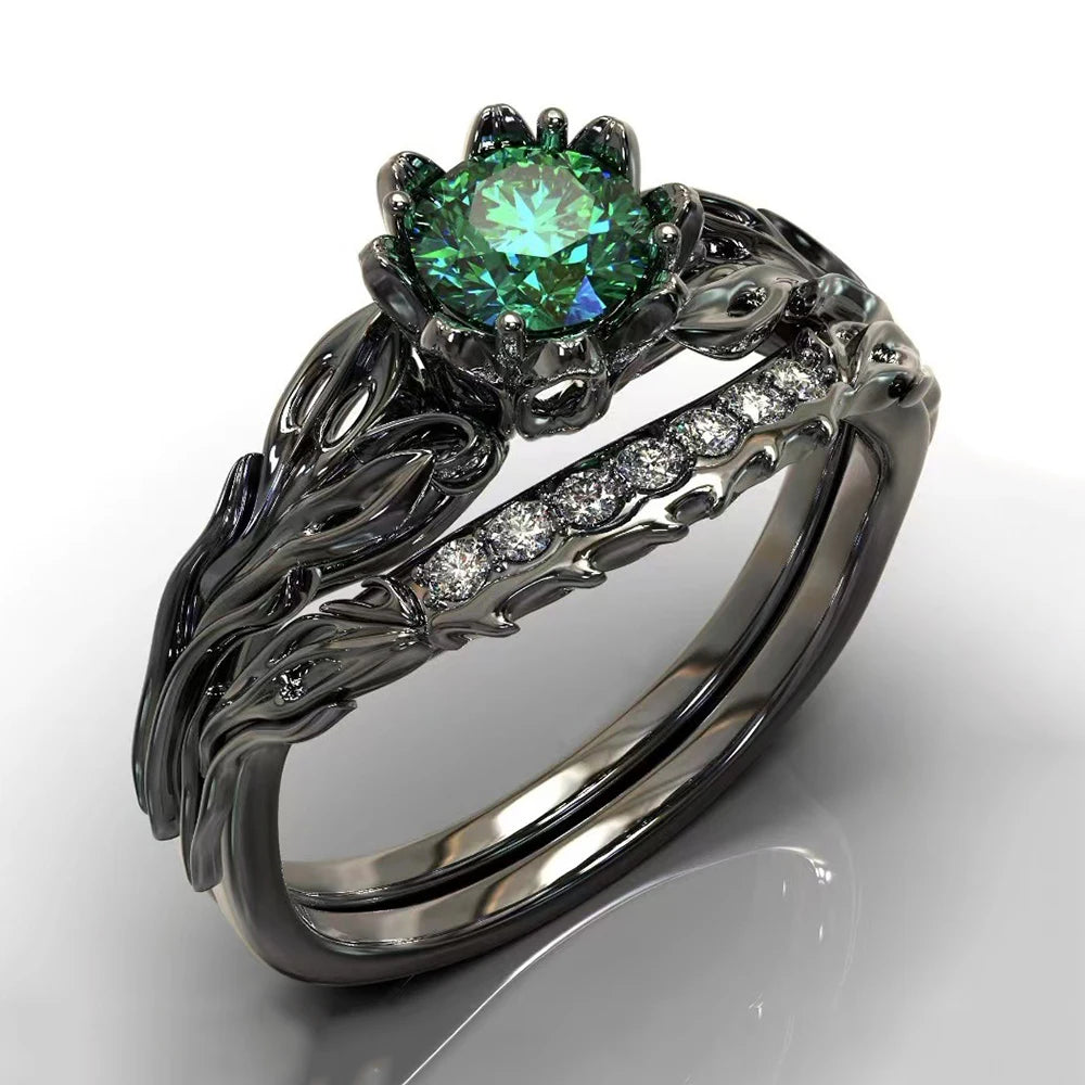 Luxury Zircon Rings For Women Girls Crystal Engagement Wedding Ring Adjustable Party Stainless Stee  Finger Rings Jewelry Gifts