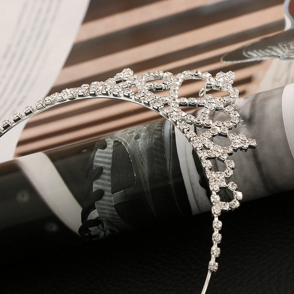 Baby Crystal Tiara Hair Bows Baby Girls Headwear Party Accessiories Kids Girls Headdress Children Bridal Princess Prom Crown