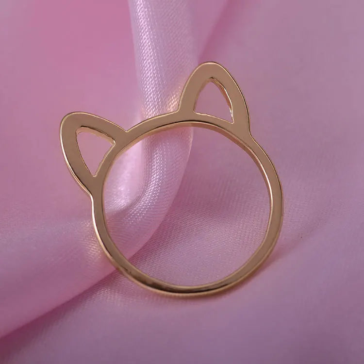 Cat Ear Ring Design Cute Fashion Jewelry Cat Ring For Women and Girl Gifts Adjustable charms Anel