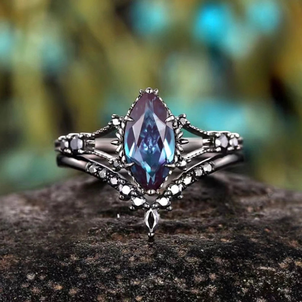 Luxury Zircon Rings For Women Girls Crystal Engagement Wedding Ring Adjustable Party Stainless Stee  Finger Rings Jewelry Gifts