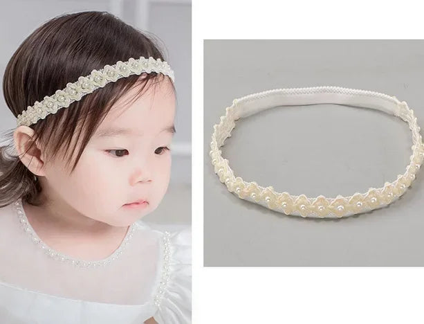 Princess Crown Flower Decor Elastic Hair Bands for Newborns Children Accessories Baby Girls Headbands Birthday Party Photo Props