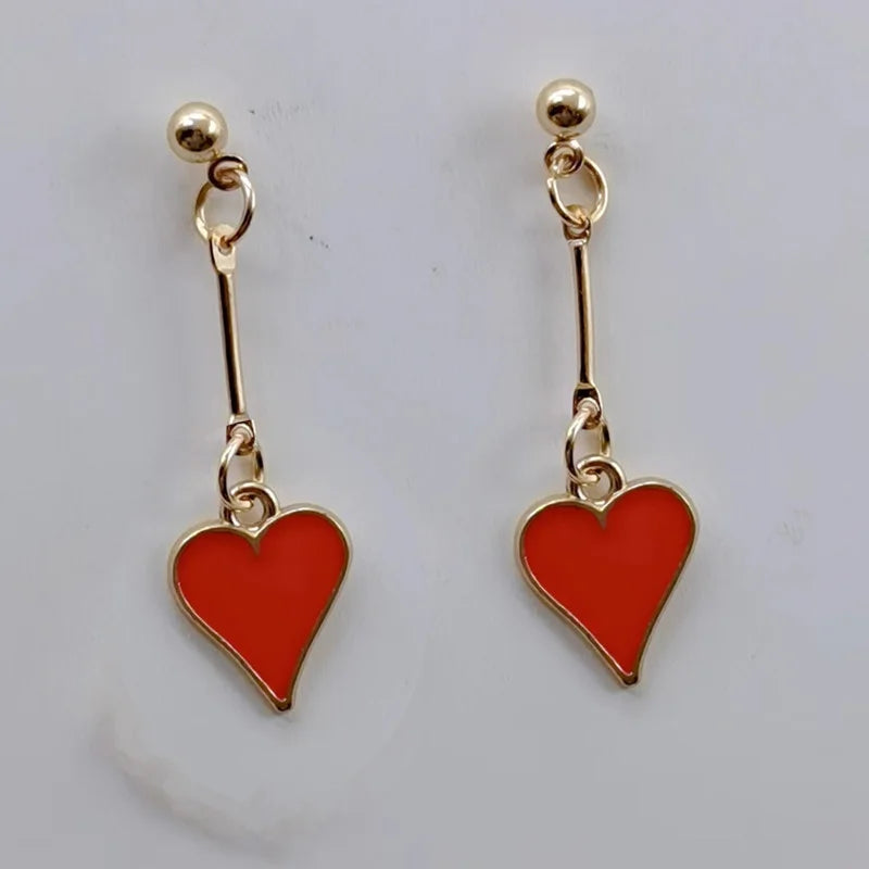 Enamel Poker Earrings Women's Chic Fashion Personality Jewelry Accessories