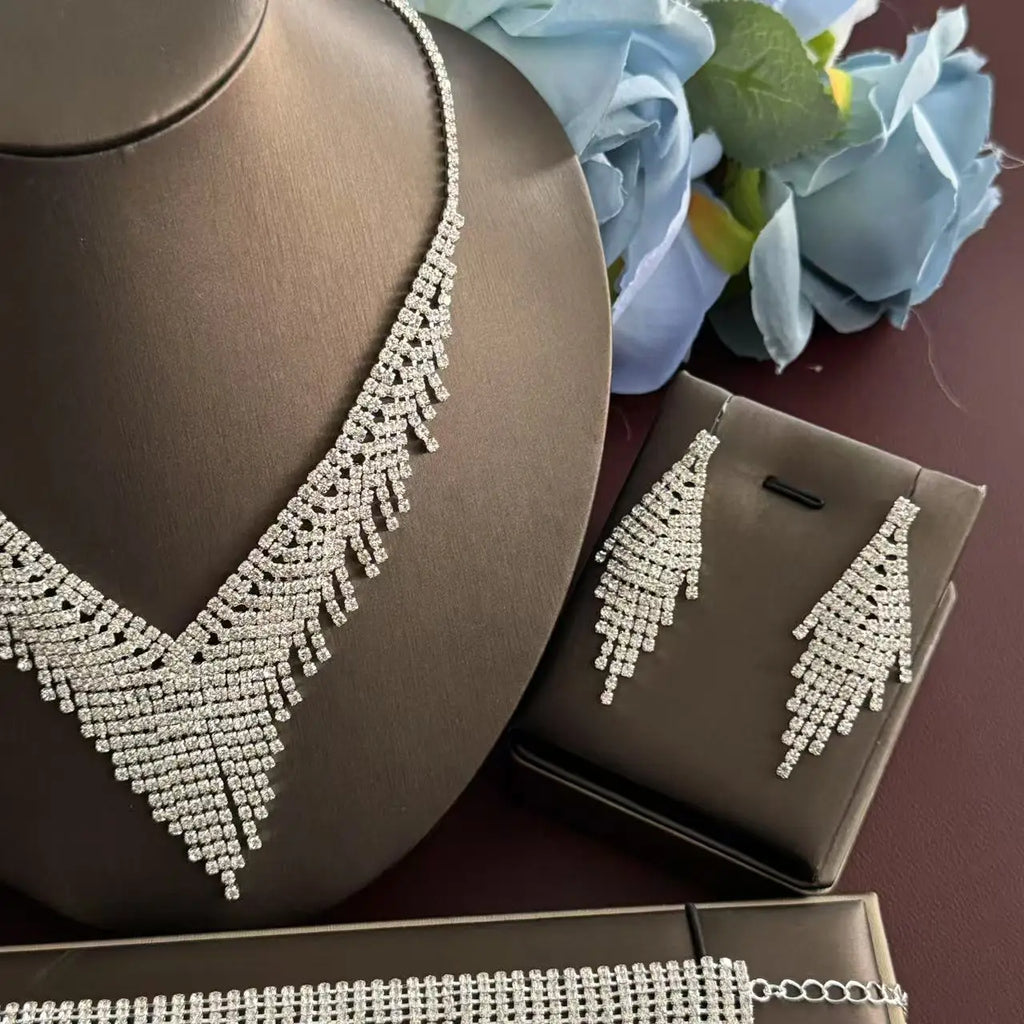 Brilliant Jewelry Five Piece Set - Eternal Jewelry Set for Engagement, Wedding, and Party