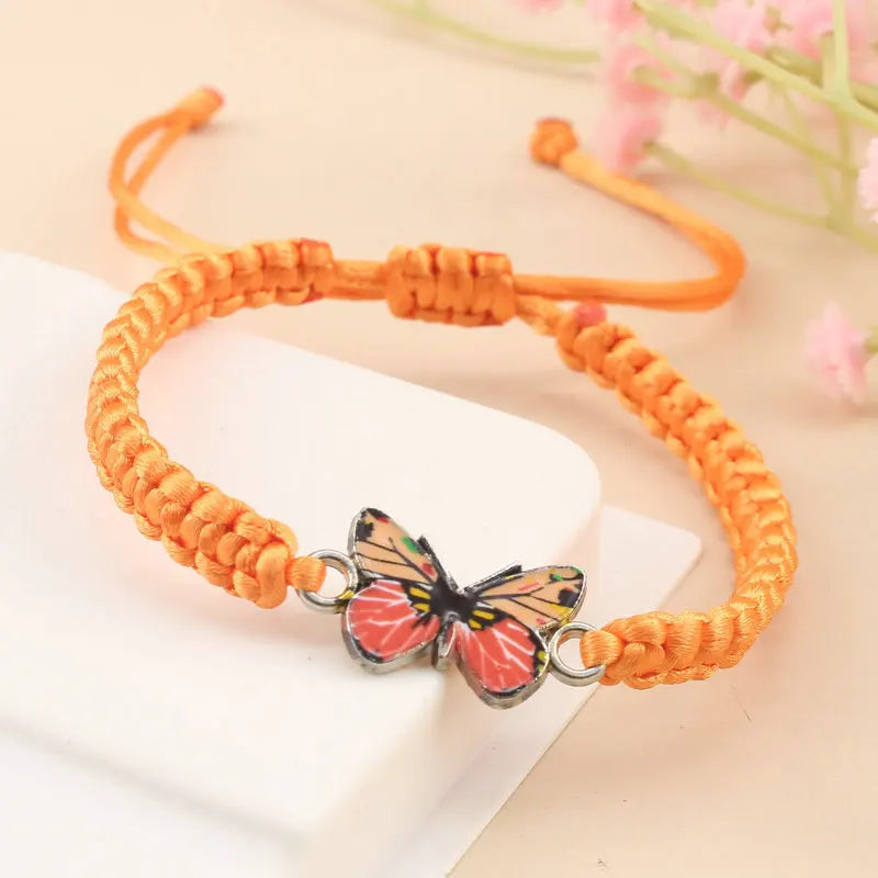 Handmade Butterfly Bracelet for Women Girls Gift Rope Braided Adjustable Size Charm Bracelet Female Jewelry Pulsera Mujer