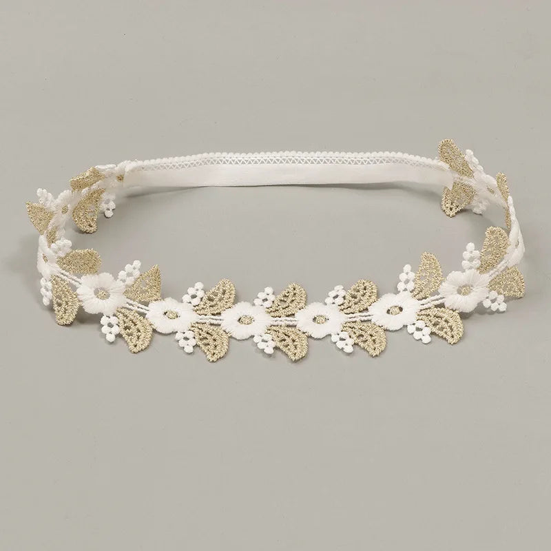 Princess Crown Flower Decor Elastic Hair Bands for Newborns Children Accessories Baby Girls Headbands Birthday Party Photo Props