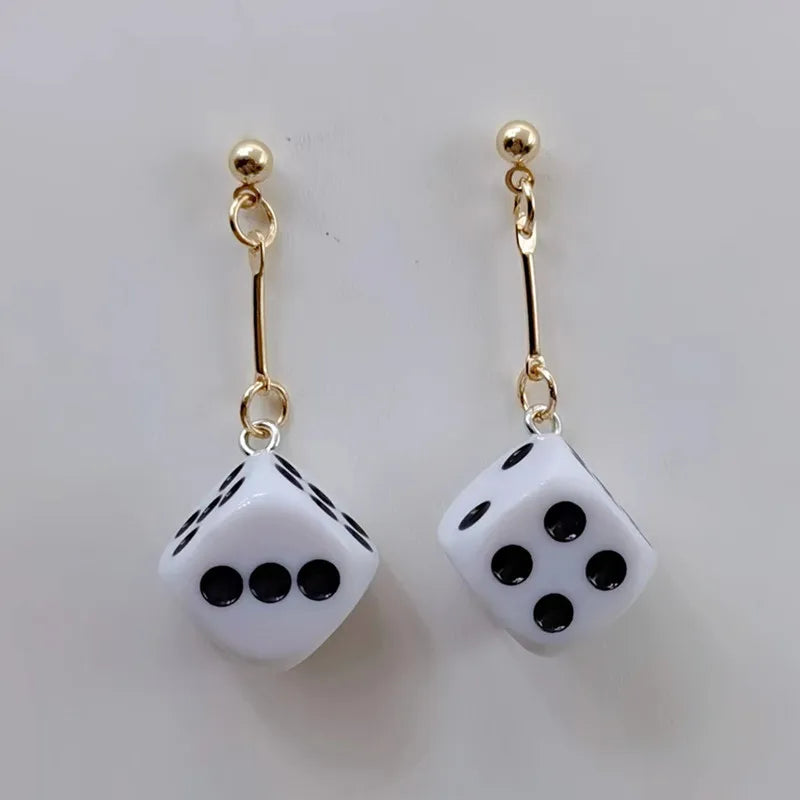 Enamel Poker Earrings Women's Chic Fashion Personality Jewelry Accessories