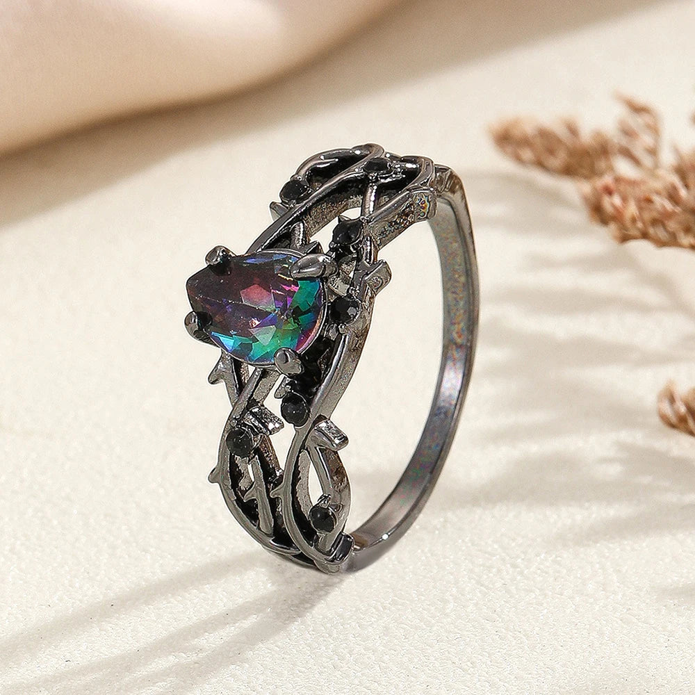 Luxury Zircon Rings For Women Girls Crystal Engagement Wedding Ring Adjustable Party Stainless Stee  Finger Rings Jewelry Gifts