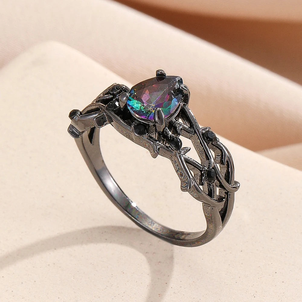 Luxury Zircon Rings For Women Girls Crystal Engagement Wedding Ring Adjustable Party Stainless Stee  Finger Rings Jewelry Gifts