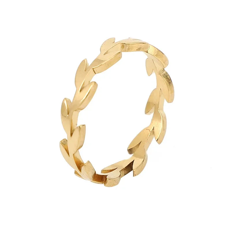 Women's Leaf Rings Girls Botanical Women Leaves Ringsfor Unisex Fashion Jewelry Minimalist Accessories Wearable for Party