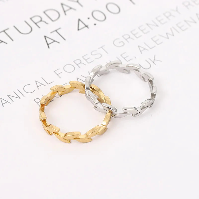 Women's Leaf Rings Girls Botanical Women Leaves Ringsfor Unisex Fashion Jewelry Minimalist Accessories Wearable for Party