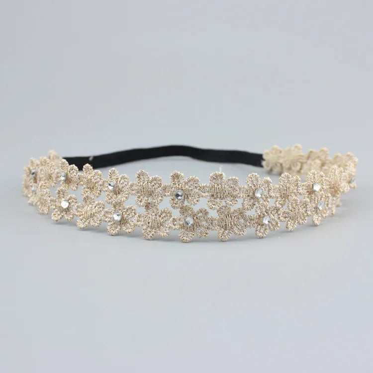 Princess Crown Flower Decor Elastic Hair Bands for Newborns Children Accessories Baby Girls Headbands Birthday Party Photo Props