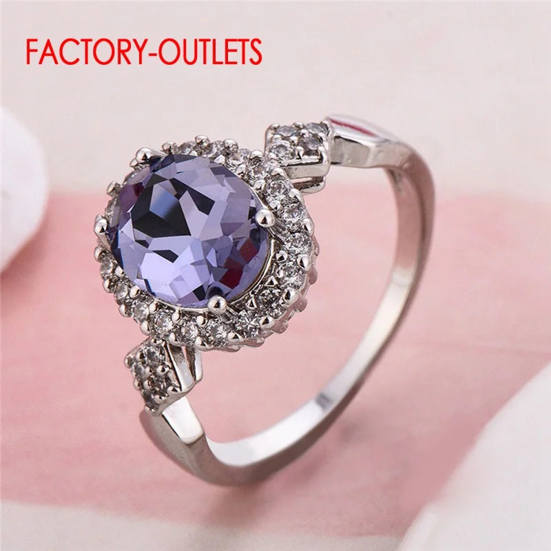 Drop Shipping Quite Beautiful Crystal Rings For Young Girls Genuine 925 Sterling Silver Rings With Bright Crystal For Women