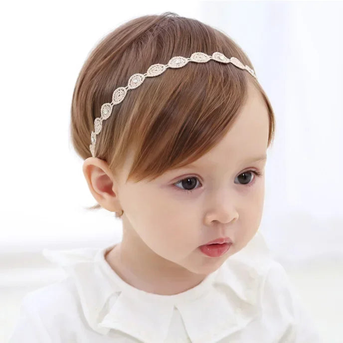 Princess Crown Flower Decor Elastic Hair Bands for Newborns Children Accessories Baby Girls Headbands Birthday Party Photo Props