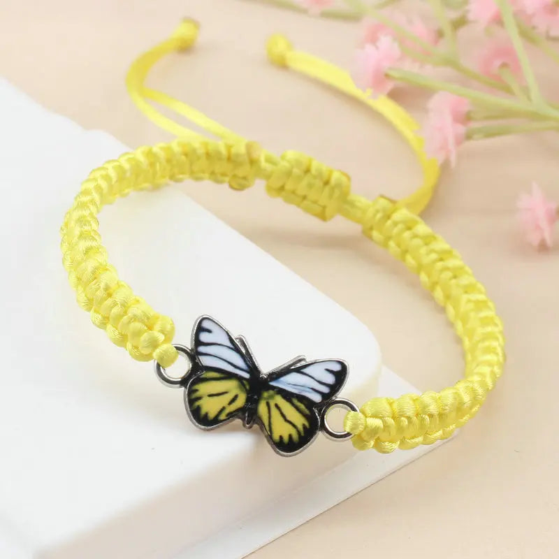 Handmade Butterfly Bracelet for Women Girls Gift Rope Braided Adjustable Size Charm Bracelet Female Jewelry Pulsera Mujer