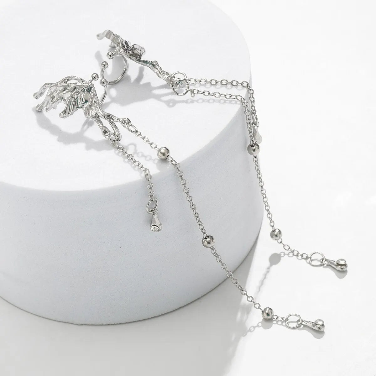 1Pair Elegant Elf Butterfly Long Tassel Clip Earrings for Women Wed Bridal Retro Kpop No Piercing Earbone Ear Cuff Jewelry Gift