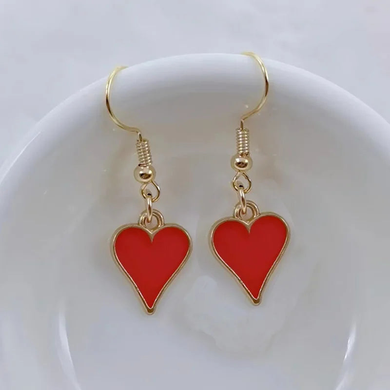Enamel Poker Earrings Women's Chic Fashion Personality Jewelry Accessories