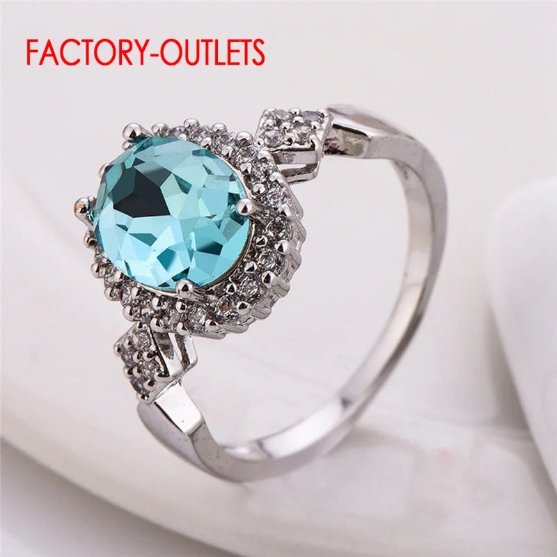 Drop Shipping Quite Beautiful Crystal Rings For Young Girls Genuine 925 Sterling Silver Rings With Bright Crystal For Women