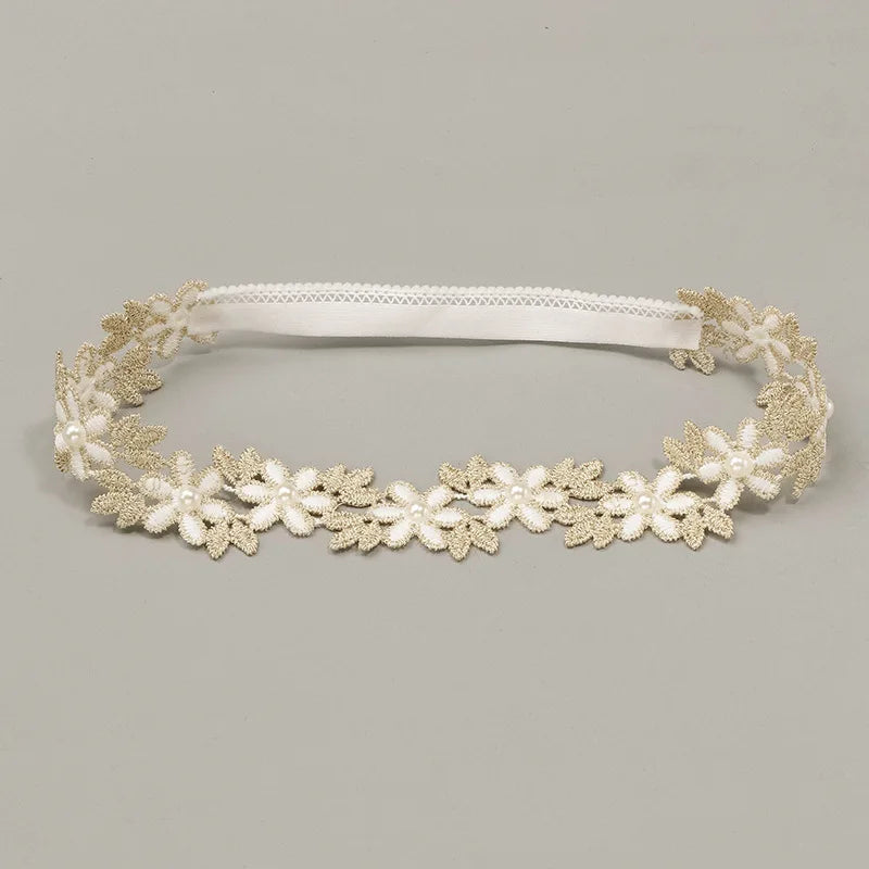 Princess Crown Flower Decor Elastic Hair Bands for Newborns Children Accessories Baby Girls Headbands Birthday Party Photo Props