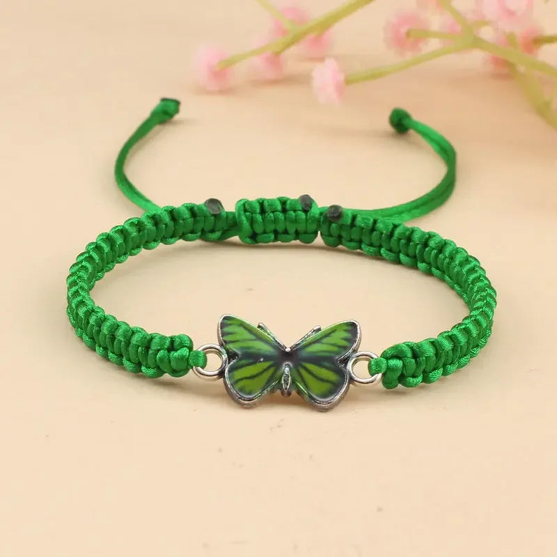 Handmade Butterfly Bracelet for Women Girls Gift Rope Braided Adjustable Size Charm Bracelet Female Jewelry Pulsera Mujer