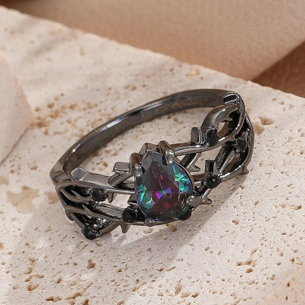 Luxury Zircon Rings For Women Girls Crystal Engagement Wedding Ring Adjustable Party Stainless Stee  Finger Rings Jewelry Gifts