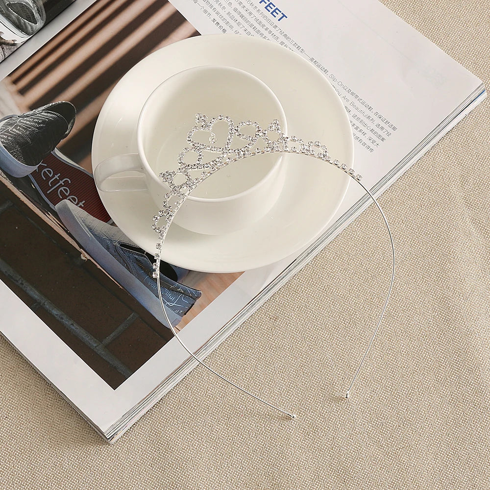 Baby Crystal Tiara Hair Bows Baby Girls Headwear Party Accessiories Kids Girls Headdress Children Bridal Princess Prom Crown