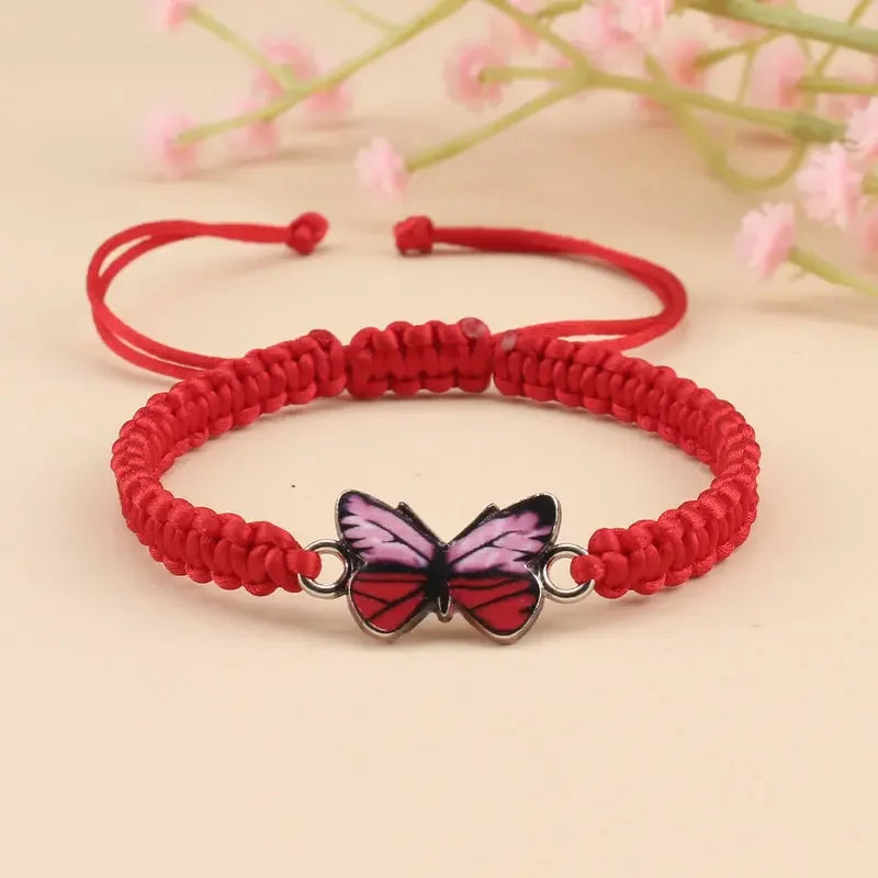 Handmade Butterfly Bracelet for Women Girls Gift Rope Braided Adjustable Size Charm Bracelet Female Jewelry Pulsera Mujer