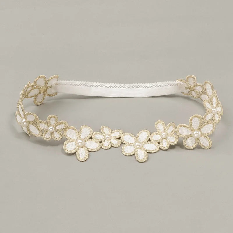 Princess Crown Flower Decor Elastic Hair Bands for Newborns Children Accessories Baby Girls Headbands Birthday Party Photo Props