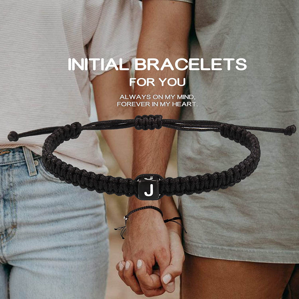 26 Letter Initial Bracelets for Women Teen Girls Woven Rope Braided Graduation Mother's Day Gifts for Her Adjustable A-Z Jewelry