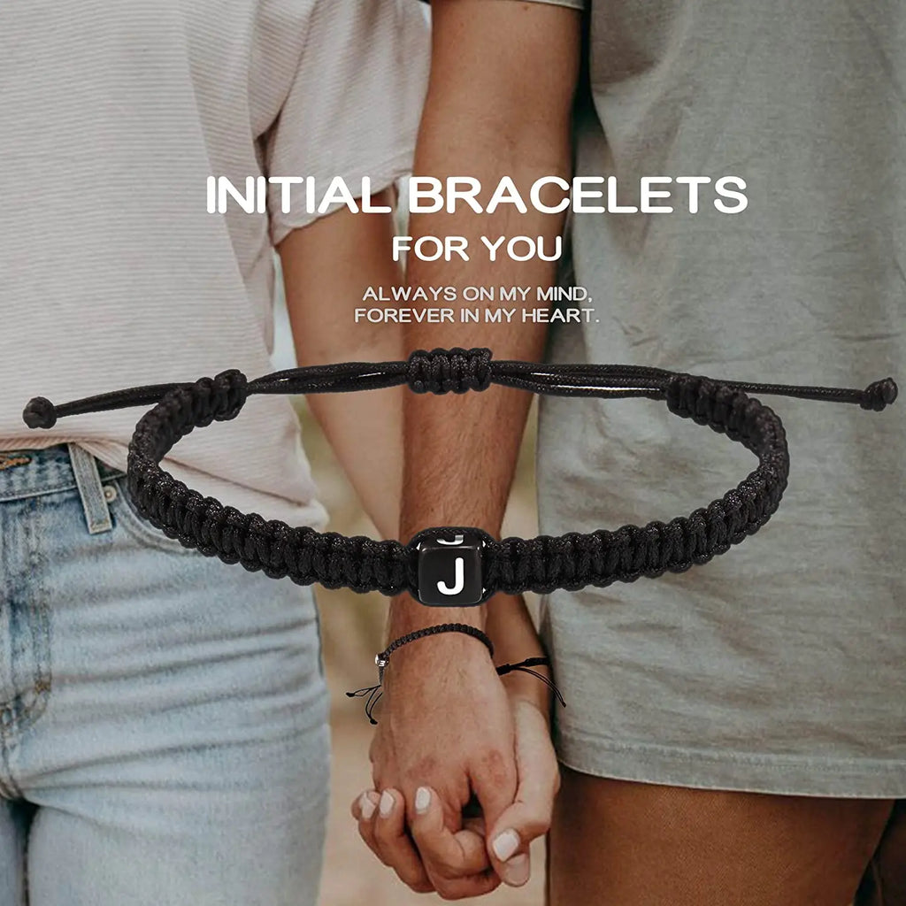 26 Letter Initial Bracelets for Women Teen Girls Woven Rope Braided Graduation Mother's Day Gifts for Her Adjustable A-Z Jewelry