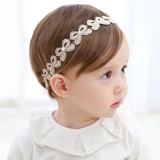 Princess Crown Flower Decor Elastic Hair Bands for Newborns Children Accessories Baby Girls Headbands Birthday Party Photo Props