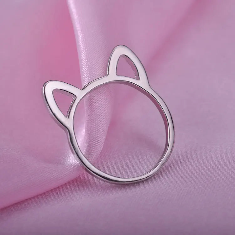 Cat Ear Ring Design Cute Fashion Jewelry Cat Ring For Women and Girl Gifts Adjustable charms Anel