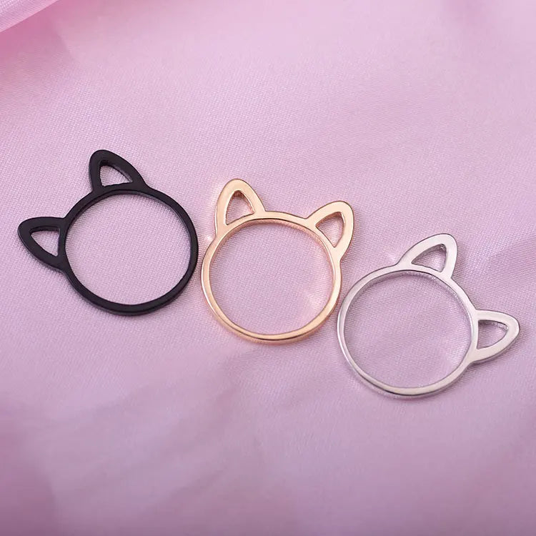 Cat Ear Ring Design Cute Fashion Jewelry Cat Ring For Women and Girl Gifts Adjustable charms Anel