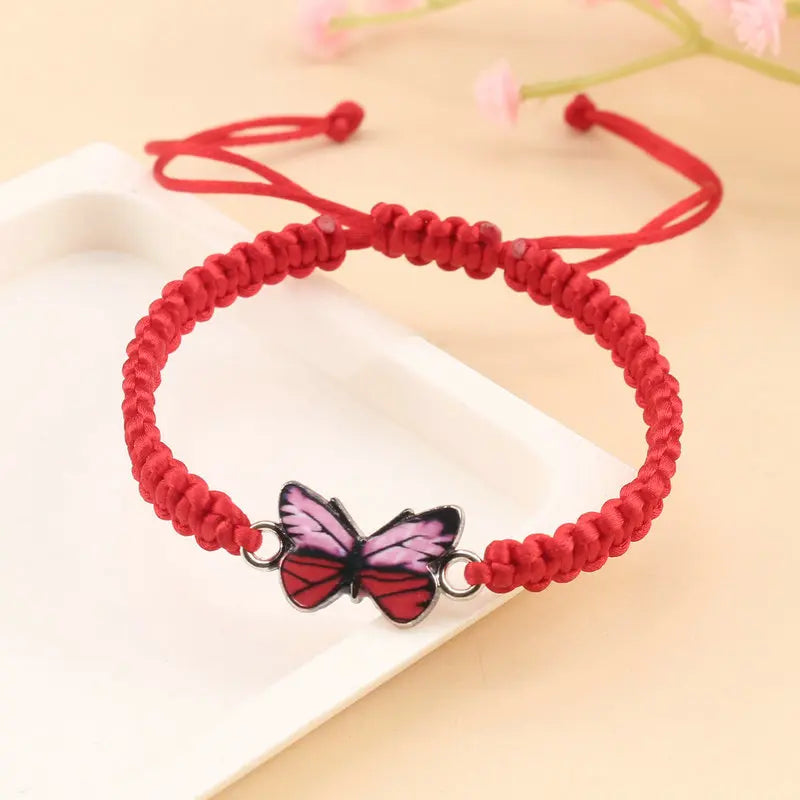 Handmade Butterfly Bracelet for Women Girls Gift Rope Braided Adjustable Size Charm Bracelet Female Jewelry Pulsera Mujer