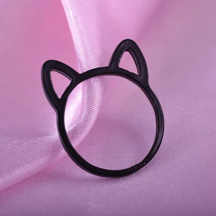 Cat Ear Ring Design Cute Fashion Jewelry Cat Ring For Women and Girl Gifts Adjustable charms Anel
