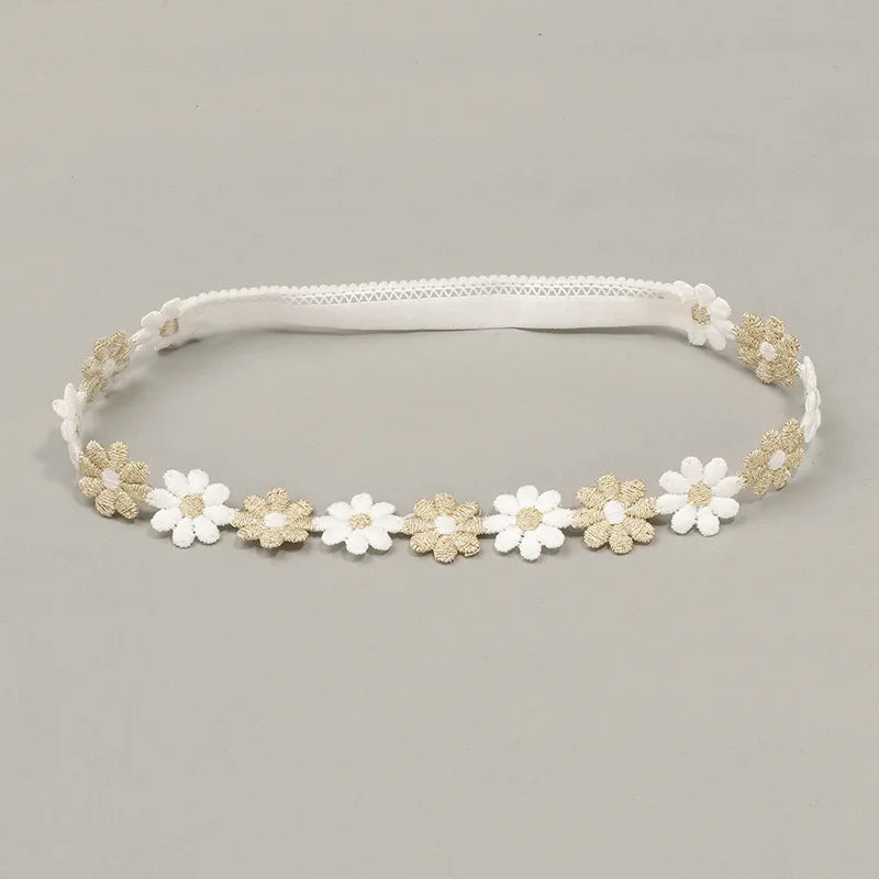 Princess Crown Flower Decor Elastic Hair Bands for Newborns Children Accessories Baby Girls Headbands Birthday Party Photo Props