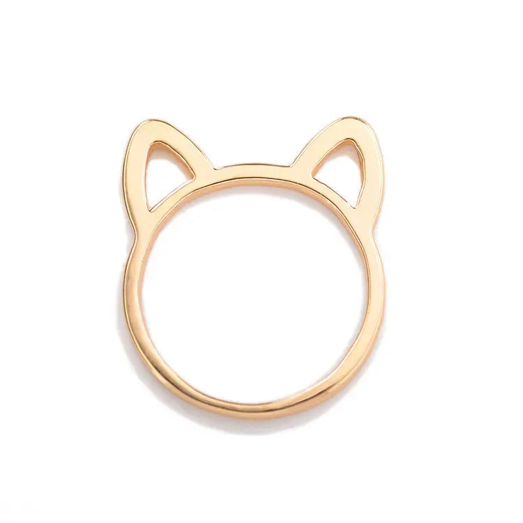 Cat Ear Ring Design Cute Fashion Jewelry Cat Ring For Women and Girl Gifts Adjustable charms Anel