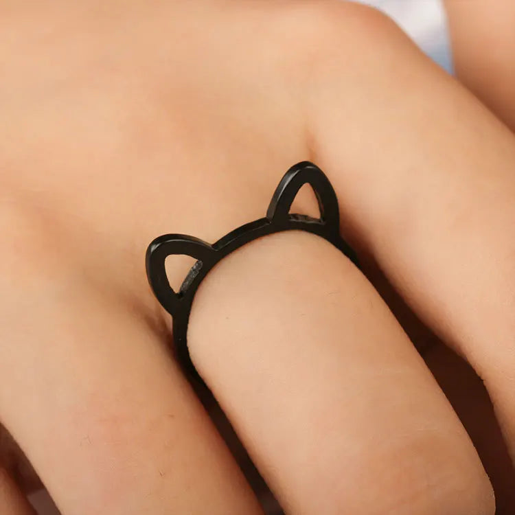 Cat Ear Ring Design Cute Fashion Jewelry Cat Ring For Women and Girl Gifts Adjustable charms Anel